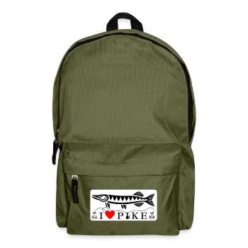 Pike Love – For Real Anglers - Backpack - olive green - Front