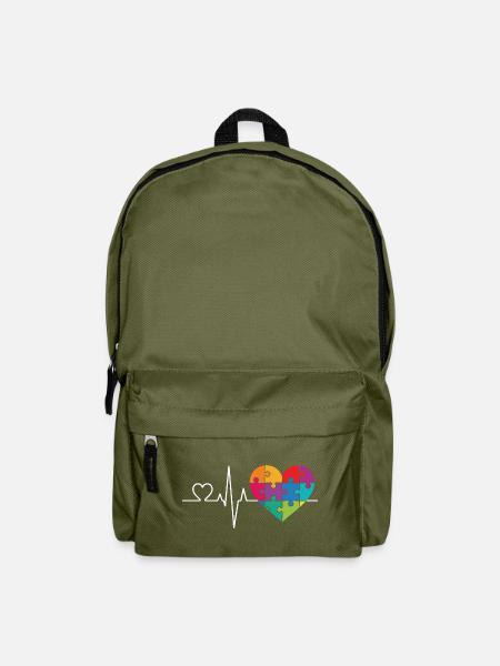 Autismus Aufklaerung Puzzle Herzschlag - Rucksack - Olivgrün