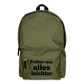 Früher war alles leichter - Rucksack - Olivgrün - Vorne