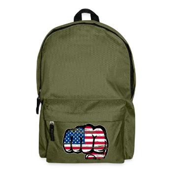 Drapeau des États-Unis Poing à main utilisé - Sac à dos - vert olive - Devant