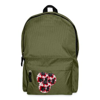 „Zeitlose Eleganz- handgemalt von Martina Eßer - Rucksack - Olivgrün - Vorne