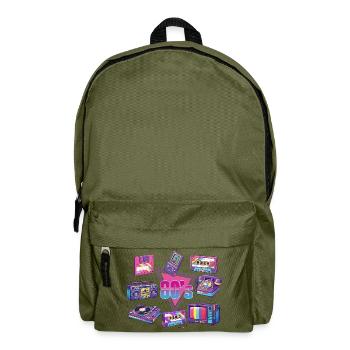 80’s Retro 1980s Music Mixtape Vibes - Backpack - olive green - Front