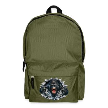 Gorilla bricht durch: Brüllende Kraft - Rucksack - Olivgrün - Vorne