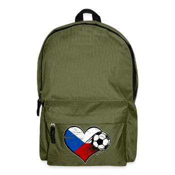 Flag football de la République tchèque avec le cœur utilisé - Sac à dos - vert olive - Devant