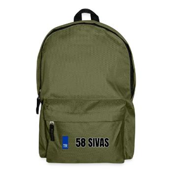 58 Sivas Kennzeichen | Türkisches Kennzeichen - Rucksack - Olivgrün - Vorne
