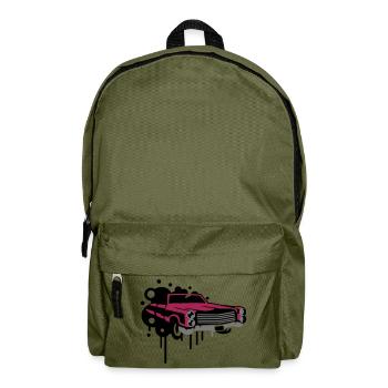 Vintage Auto Graffiti - Rucksack - Olivgrün - Vorne