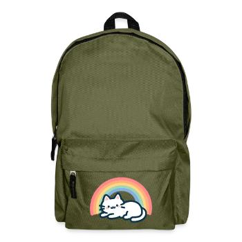 Süße Regenbogenkatze - Rucksack - Olivgrün - Vorne