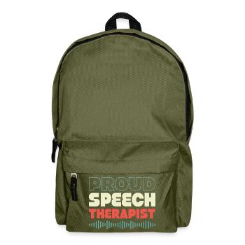 Speech therapist, speech therapist, speech therapy - Backpack - olive green - Front