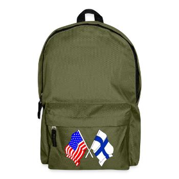 Flag USA and flag Finland - Backpack - olive green - Front