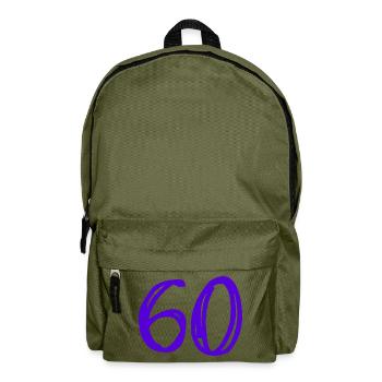 60. 60 ANS. 60e ANNIVERSAIRE. ANNIVERSAIRE 60 ANS. - Sac à dos - vert olive - Devant
