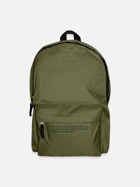 Zitat höchste Form des Glücks - Rucksack - Olivgrün