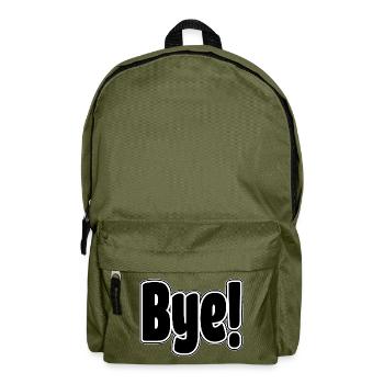 Bye!. Cheerful expression - Backpack - olive green - Front
