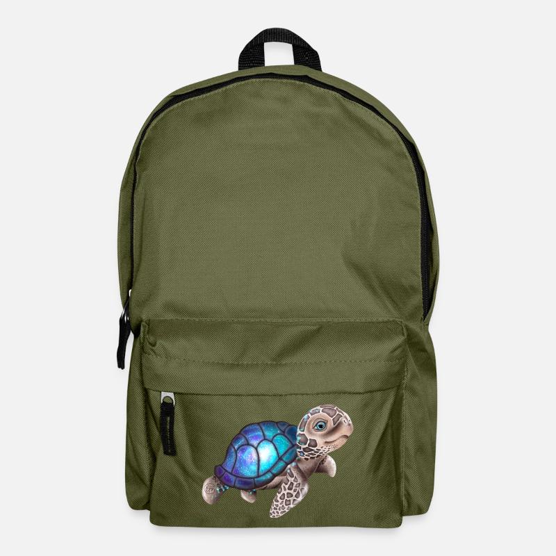 Schildkröte mit einer Galaxie - Rucksack - Olivgrün