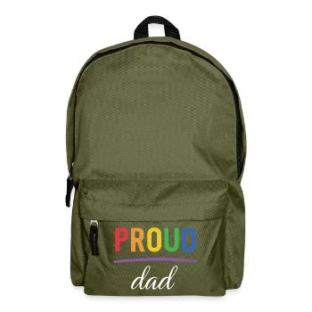 Papa fier LGBT - Mois de la fierté - Sac à dos - vert olive - Devant