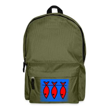 POISSON. POISSON D'AVRIL. VACANCES. ETE. HUMOUR - Sac à dos - vert olive - Devant