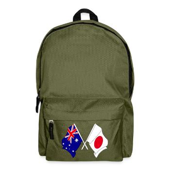 Drapeau de l’Australie et drapeau du Japon - Sac à dos - vert olive - Devant
