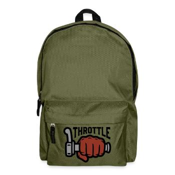 Throttle Throttle Grip Lettering - Backpack - olive green - Front