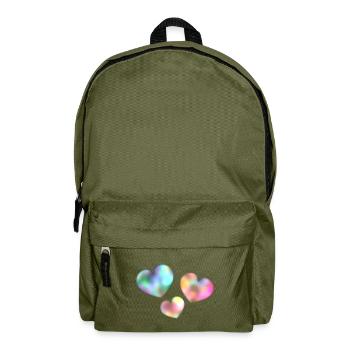 ICH LIEBE DICH. ICH LIEBE DICH. LIEBE. LIEBE. HERZ. - Rucksack - Olivgrün - Vorne