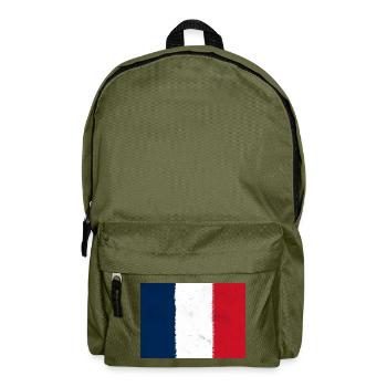 Flagge Frankreichs – Stolz der Trikolore - Rucksack - Olivgrün - Vorne