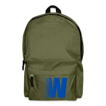 Fragmented W in Bold Blue - Backpack - olive green - Front