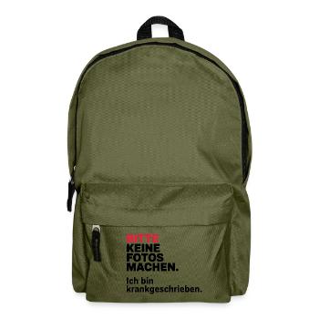 Please do not take photos, I am on sick leave - Backpack - olive green - Front