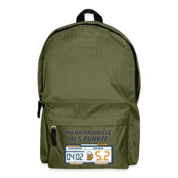 Mehr_Promille_Punkte_Scoreboard_Hoodie_T-shirt - Rucksack - Olivgrün - Vorne