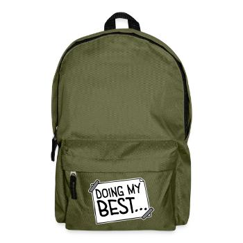 Je fais mon meilleur dicton motivant honnête et drôle - Sac à dos - vert olive - Devant