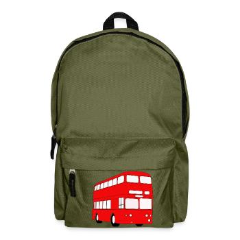 Doppeldecker Bus - Rucksack - Olivgrün - Vorne