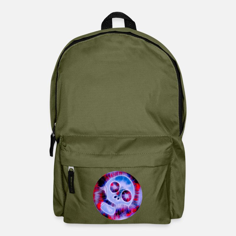 Totenkopf neon - Rucksack - Olivgrün