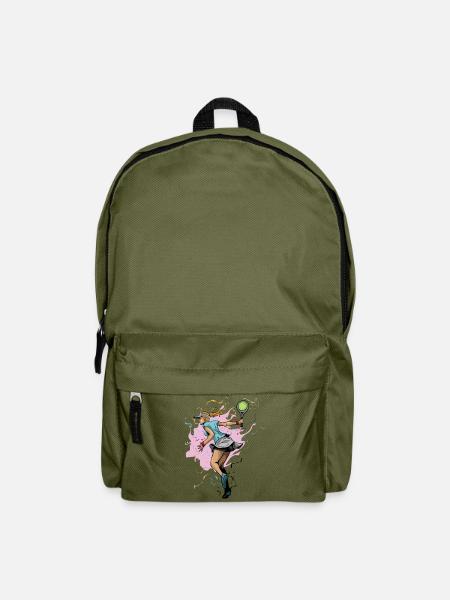 Tennisheldin im Farbschwall - Rucksack - Olivgrün