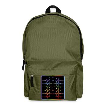 LGBTQIA-FLAGGE - HEARTBEAT PRIDE - Rucksack - Olivgrün - Vorne
