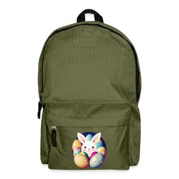 Easter bunny with Easter eggs - Backpack - olive green - Front