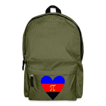 Polyamorie Pride Herzdesign - Rucksack - Olivgrün - Vorne