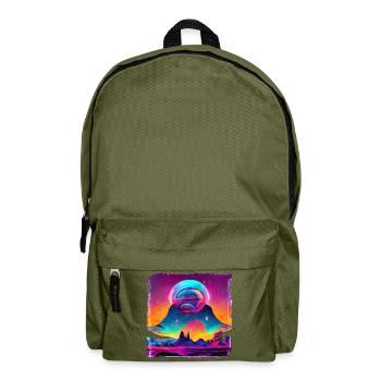 Weltraumphantasie - Rucksack - Olivgrün - Vorne