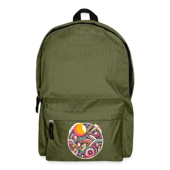 Neon Geometry — Orbit Bloom - Rucksack - Olivgrün - Vorne