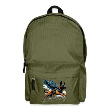 Super Dog Belgian Shepherd Cape Gift - Backpack - olive green - Front