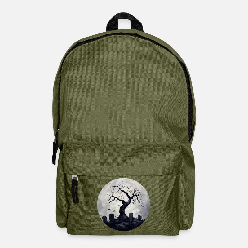Dunkle Geisterbäume mit Friedhof - Rucksack - Olivgrün