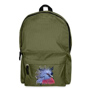 Crowned Pigeon - Backpack - olive green - Front