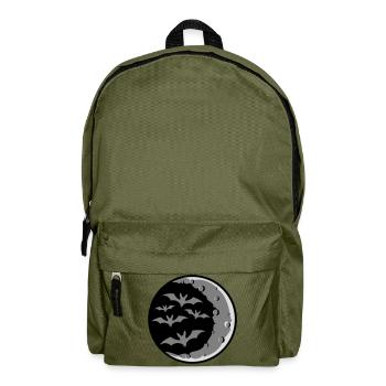 Viele Fledermäuse Silhouette cool Sichelmond Nacht - Rucksack - Olivgrün - Vorne
