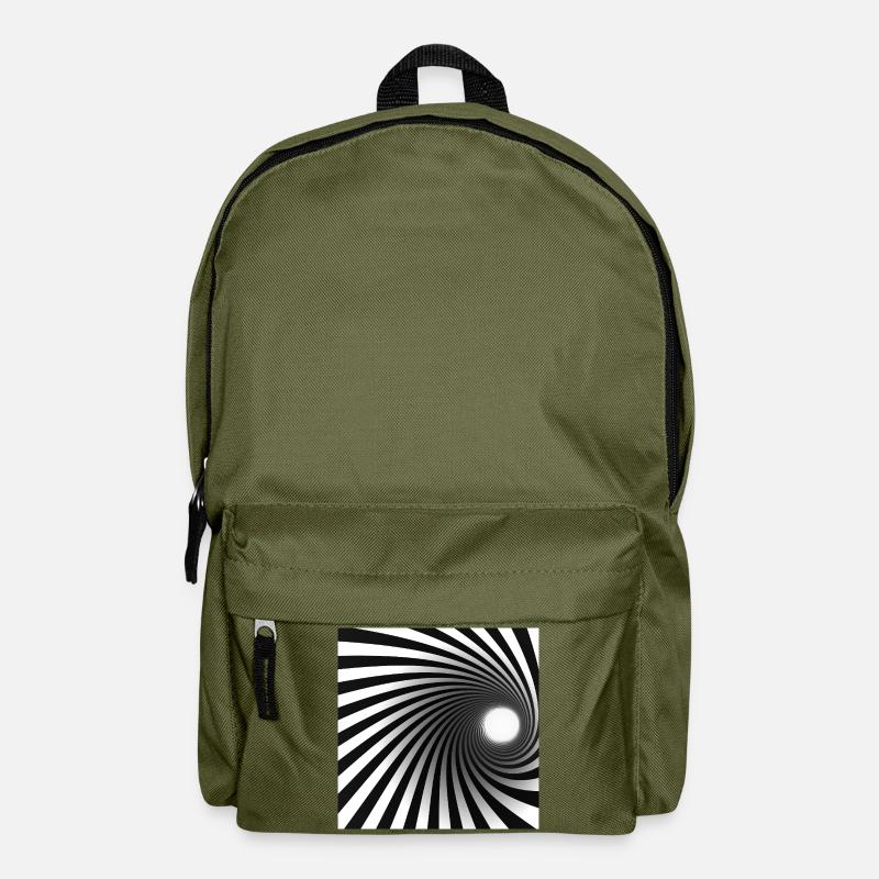 Schwarzer weißer Spiralwirbel - Rucksack - Olivgrün