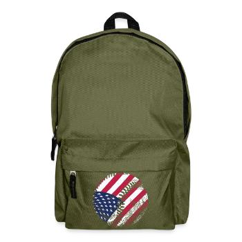 USA Flag Baseball American Patriot Sports - Rucksack - Olivgrün - Vorne