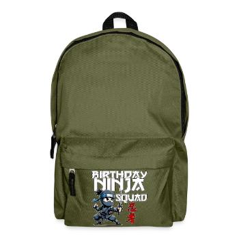 Birthday Ninja Squad Compleanno Funny - Backpack - olive green - Front