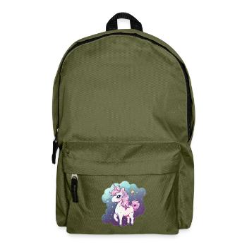 Licorne pastel - Sac à dos - vert olive - Devant