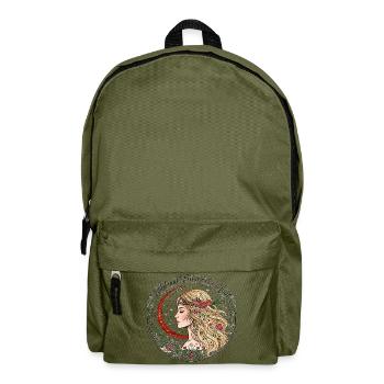 Wild Und Frei Wie Der Mond Boho Damen Yoga Shirt - Rucksack - Olivgrün - Vorne