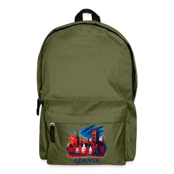 Gdańsk Danzig Skyline Wappen: Patriotischer Stolz - Rucksack - Olivgrün - Vorne