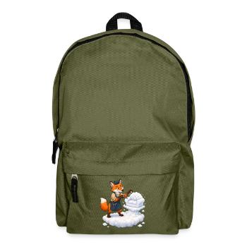 Fuchs Wolkenbildhauer formt weiches Wolkensofa - Rucksack - Olivgrün - Vorne