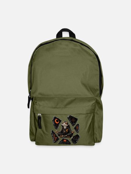 Zen Frosch Meditation – Yoga Chill Out Art - Rucksack - Olivgrün