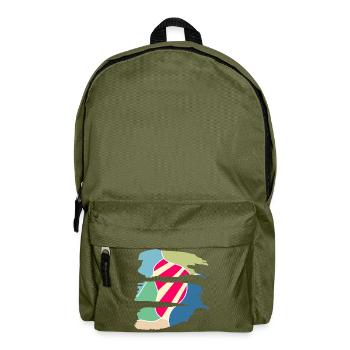 Retro Modernes Farb-Design - Rucksack - Olivgrün - Vorne