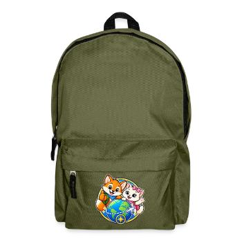 Tavi & Nela - Gemeinsam um die Welt - Rucksack - Olivgrün - Vorne