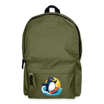 Cool Surfing Penguin Summer Beach Design - Rucksack - Olivgrün - Vorne